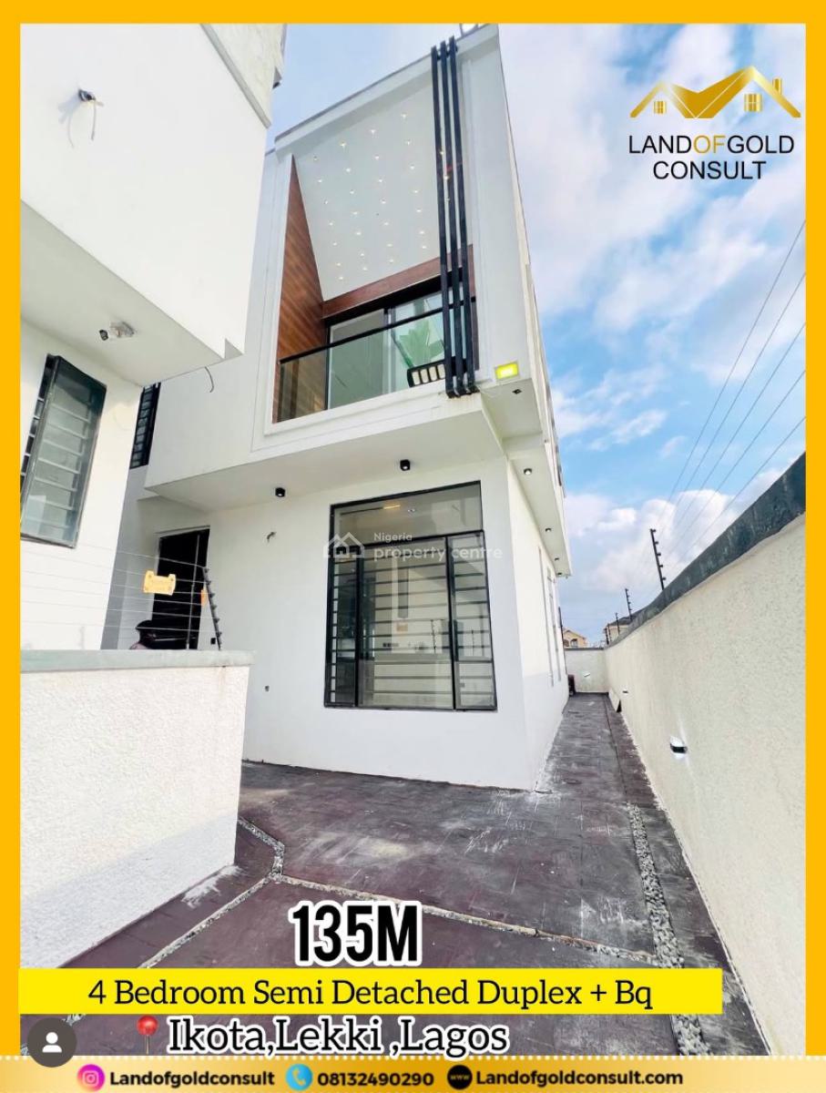 4 Bedroom Semi Detached Duplex+ Bq, a Unit Left for The Fastest Buyer Only, Ikota, Lekki, Lagos, Semi-detached Duplex for Sale