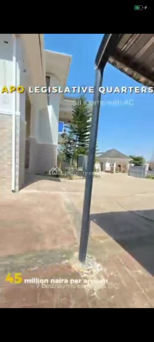 7 Bedroom Fully Detached Duplex with Bq, Legislative Quarters, Apo, Abuja, Detached Duplex for Rent