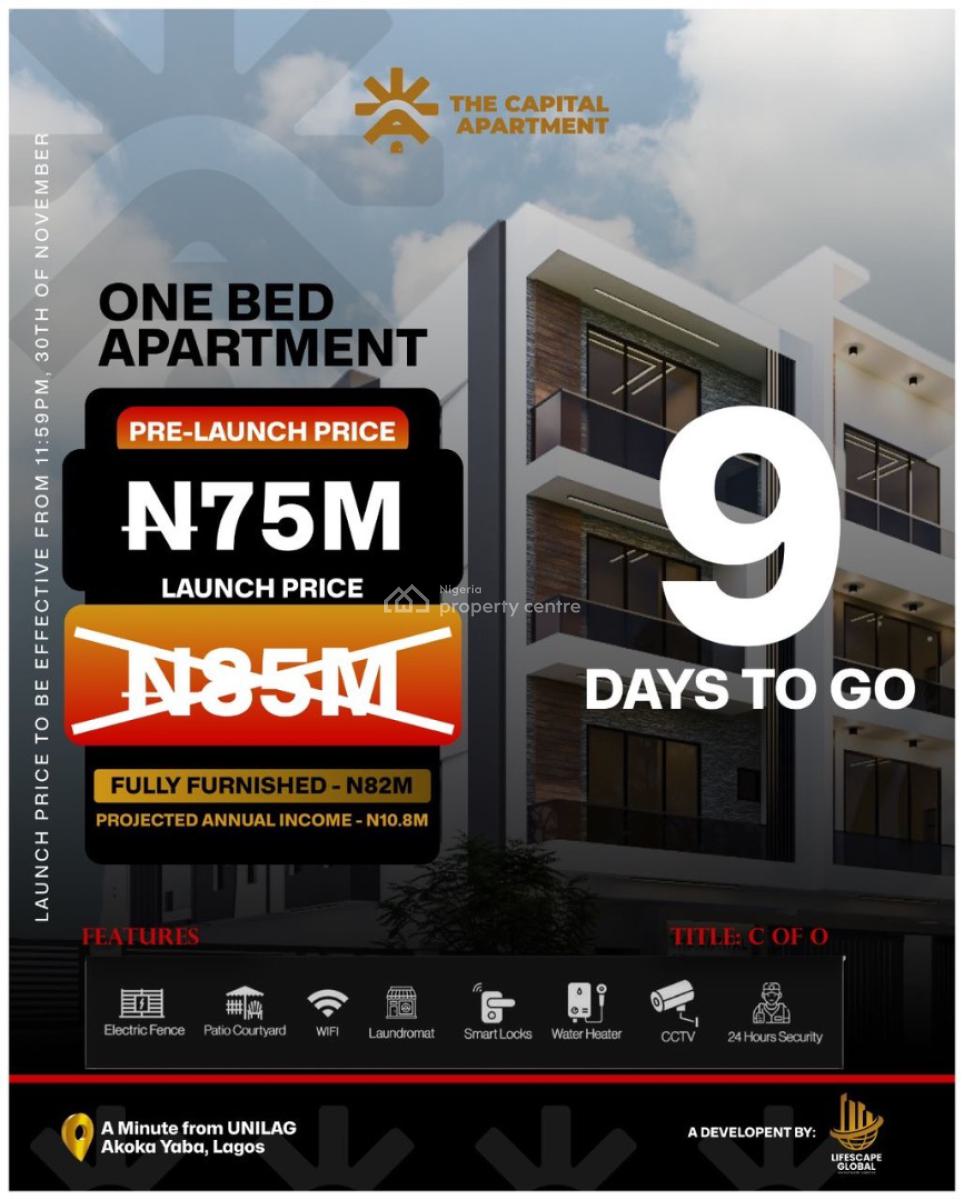 The Capital Apartment --- Where Comfort Meets Cashflow, 5 Minutes to Unilag, Yaba, Lagos, Flat / Apartment for Sale