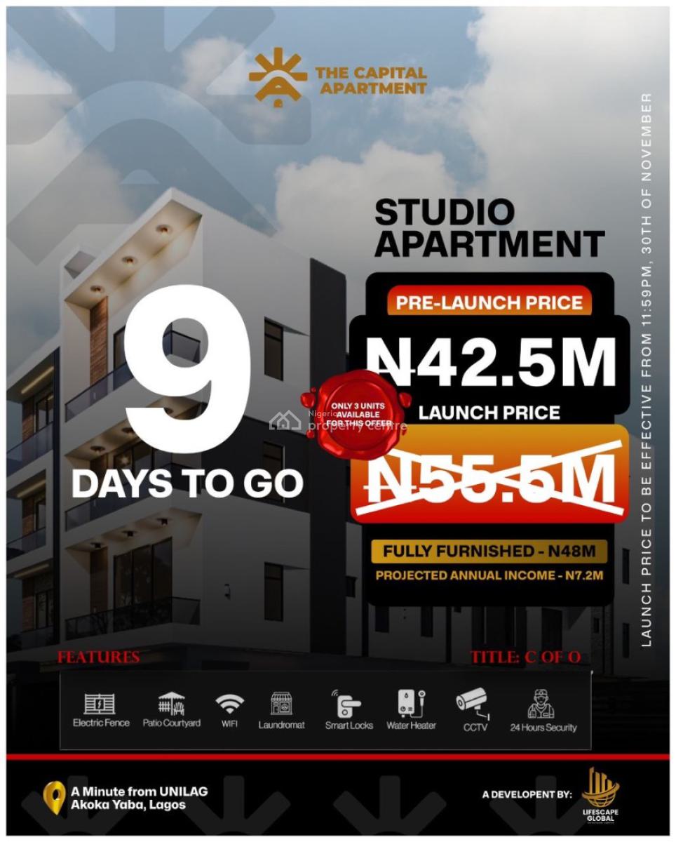 The Capital Apartment --- Where Comfort Meets Cashflow, 5 Minutes to Unilag, Yaba, Lagos, Flat / Apartment for Sale