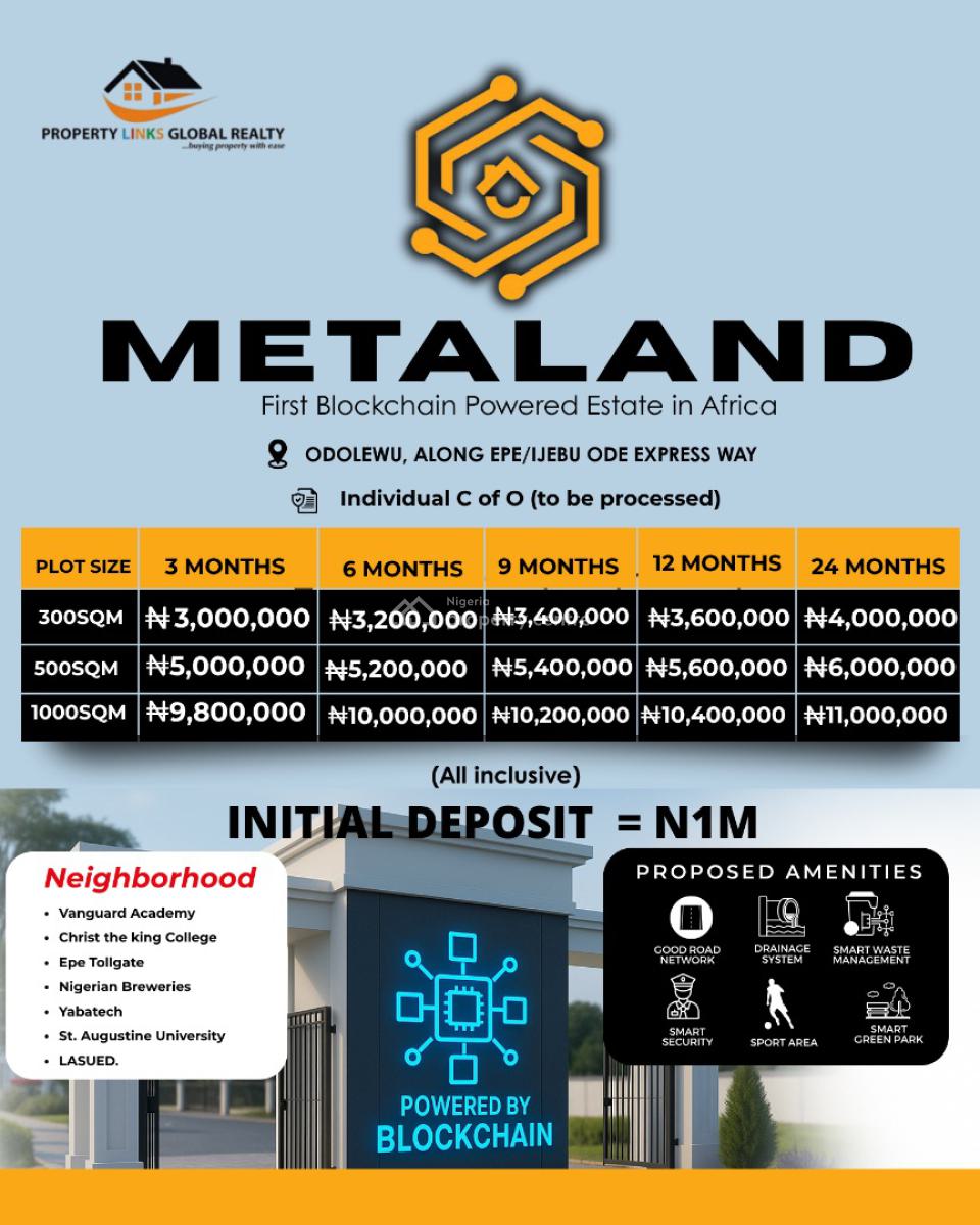 Affordable Land with Registered  Survey and C of O, Meta Land Estate Located in Odolewu Along Epe Ijebu Ode Expressway, Epe, Lagos, Residential Land for Sale