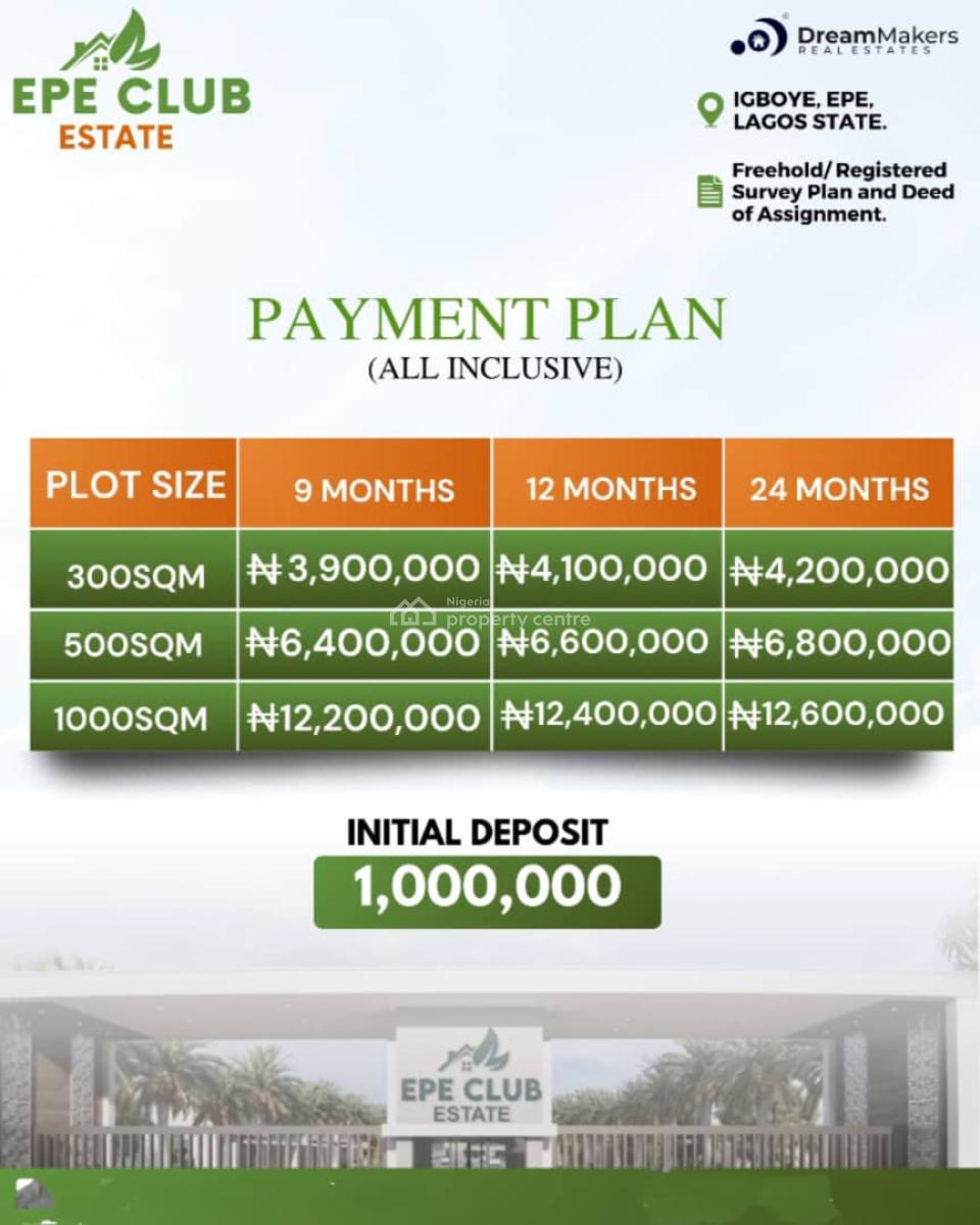 Land with Gate House and Perimeter Fencing, Epe Club Estate Located at Igboye Directly Facing The Major Road, Epe, Lagos, Residential Land for Sale