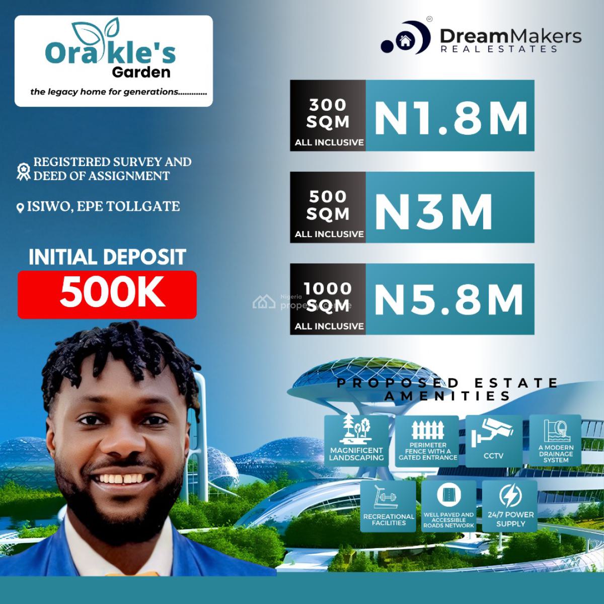 Surveys Land with Modern Drainage System, Orakles Garden Located at Isiwo Ijebu Ode Expressway, Epe, Lagos, Residential Land for Sale
