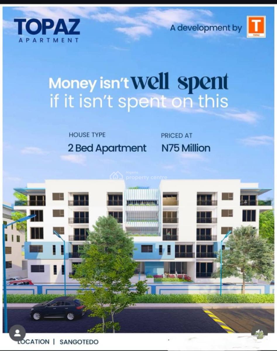 Spacious Studio Apartment with C of O, Topaz Apartments for Sale in, Sangotedo, Ajah, Lagos, House for Sale