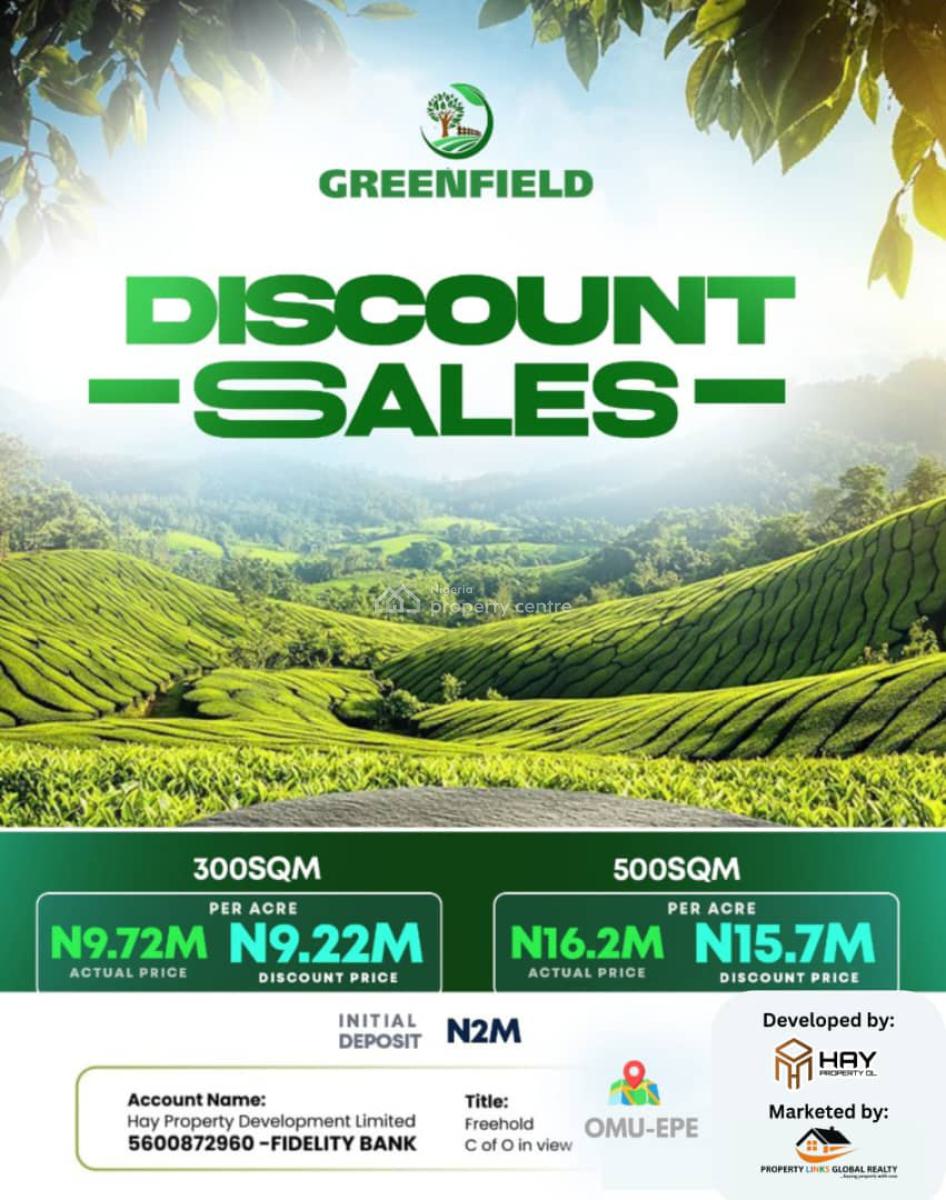 Land with Security, Green Field Estate Located at Omu Epe, Epe, Lagos, Residential Land for Sale