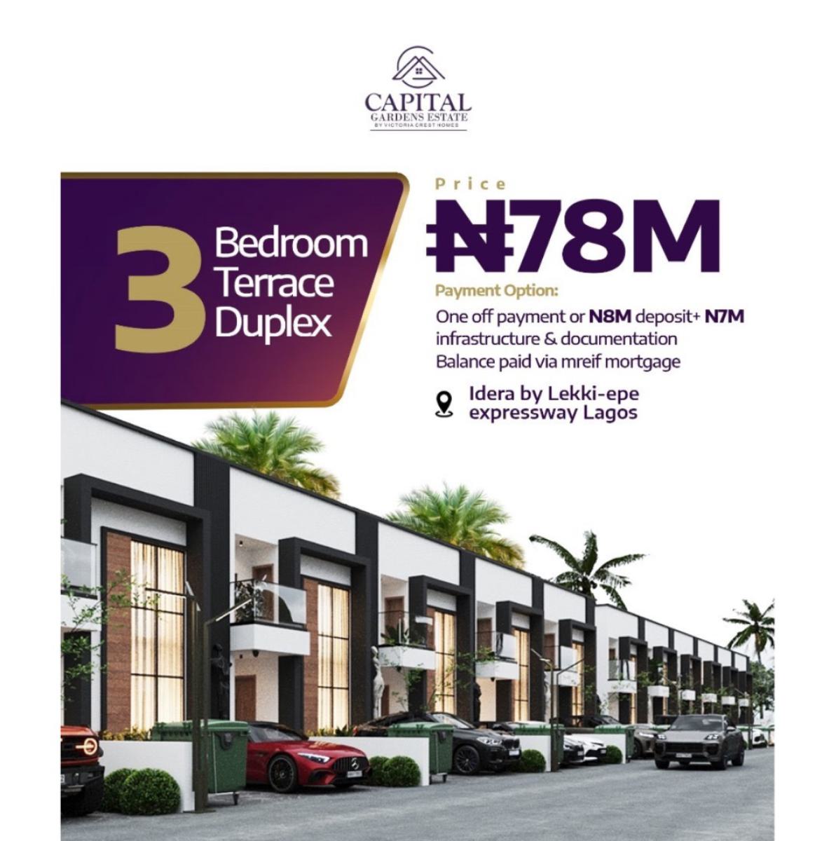 3 Bedroom Terrace Duplex, Ibeju Lekki, Lagos, Terraced Duplex for Sale