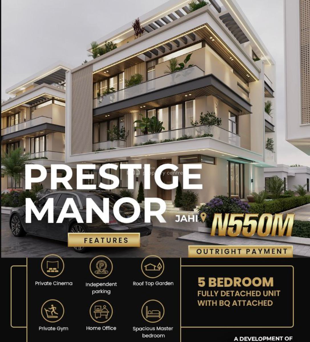 5bedroom Terraced Duplex +bq, Jahi, Abuja, Terraced Duplex for Sale