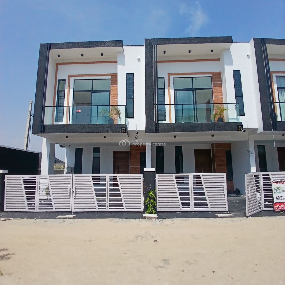 Beautiful 4 Bedroom Terrace Dupluxwith Bq Self Compound, Ikota, Lekki, Lagos, Terraced Duplex for Sale