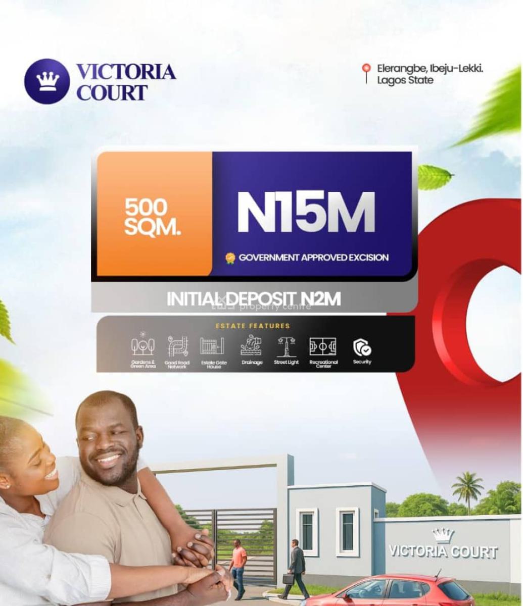 Land Near The Pan Atlantic University with Street Light, Victoria Court Located at Elerangbe in a Developed Area, Ibeju Lekki, Lagos, Residential Land for Sale