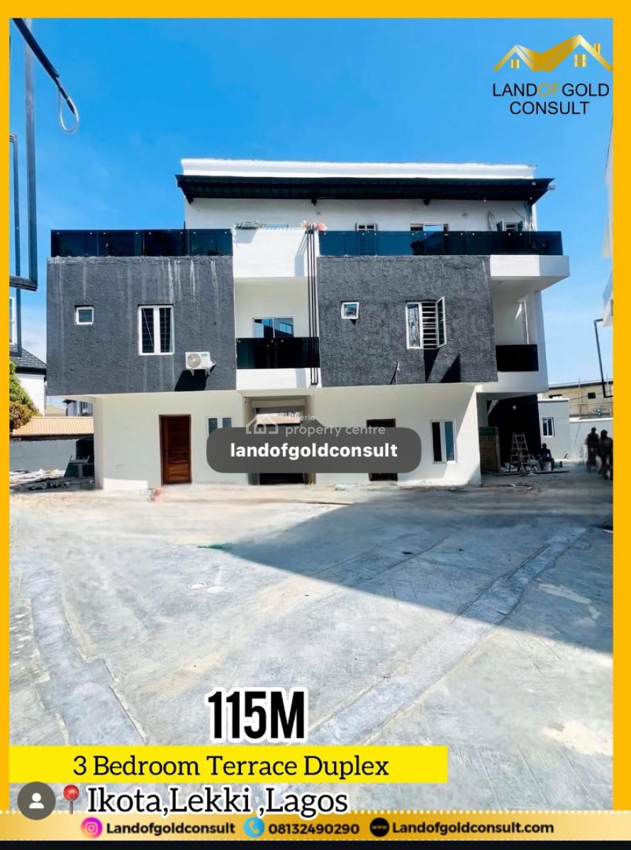 3 Bedroom Terrace Duplex, Ikota, Lekki, Lagos, Semi-detached Duplex for Sale