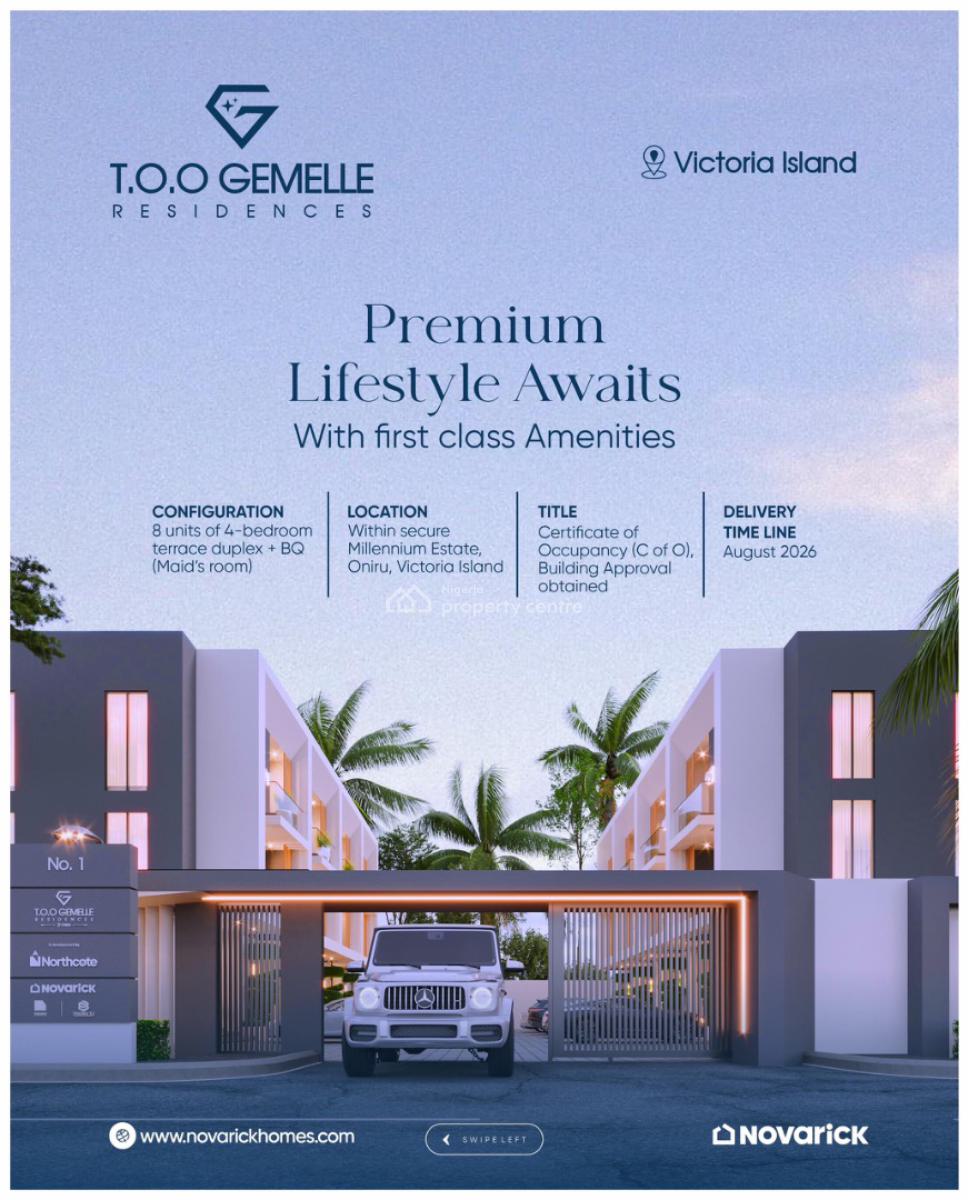 Luxury and Elegant 4 Bedroom Terrace Duplex with a Bq, Oniru, Victoria Island (vi), Lagos, Terraced Duplex for Sale