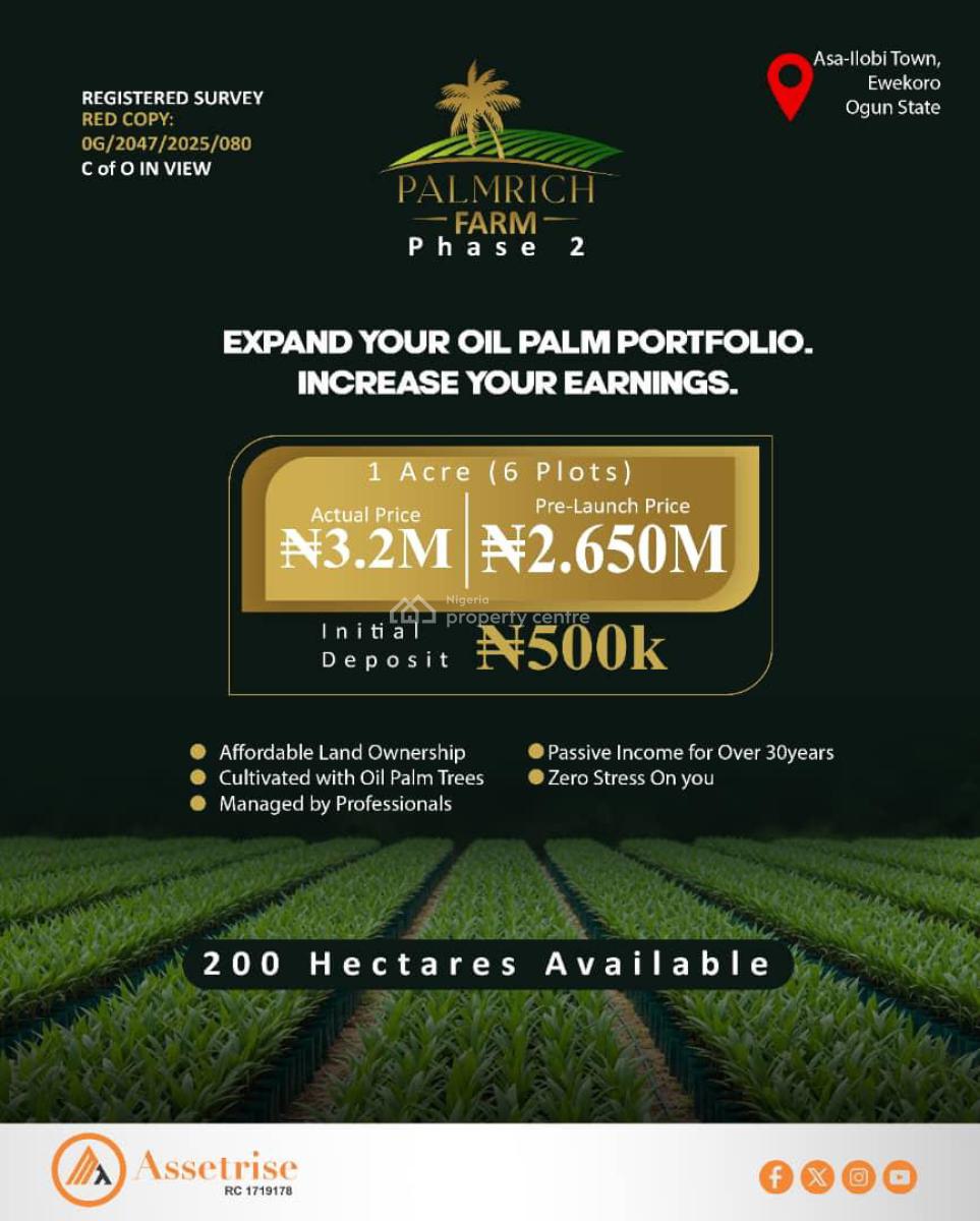 Step Into Elite Land Banking with a Farm Investment Built for Generati, Aso Ilobi Road, Ewekoro, Ogun State, Ewekoro, Ogun, Mixed-use Land for Sale