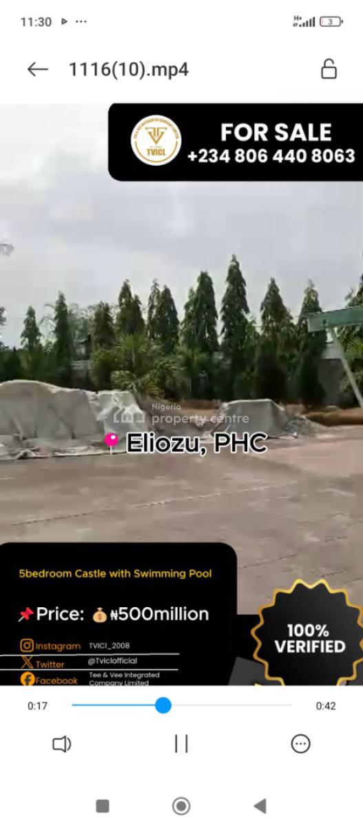 5 Bedroom Castle with Gazebo and Swimming Pool, Port Harcourt, Rivers, Detached Duplex for Sale