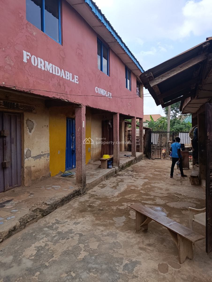 Shopping Complex with 10 Shops and a Hall Close to Tarred Raod, Adegbayi Junction, Alakia, Ibadan, Oyo, Plaza / Complex / Mall for Sale