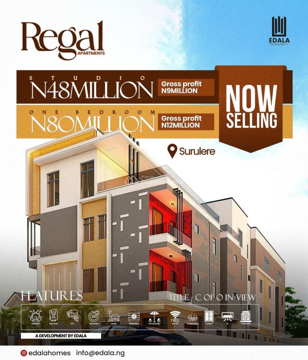 Cash Generating Serviced One Bed with Modern Features, Off Ogunlana Drive, Surulere, Lagos, Block of Flats for Sale