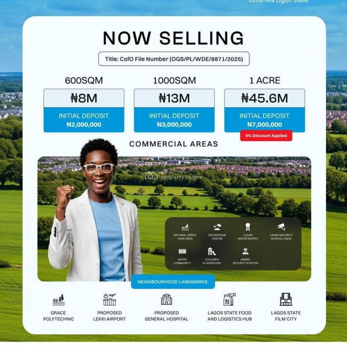 Affordable Land in a Fast Developing Area with C of O, Blue Dutch Road Omu Chase Garden Estate, Odogbolu, Ogun, Mixed-use Land for Sale