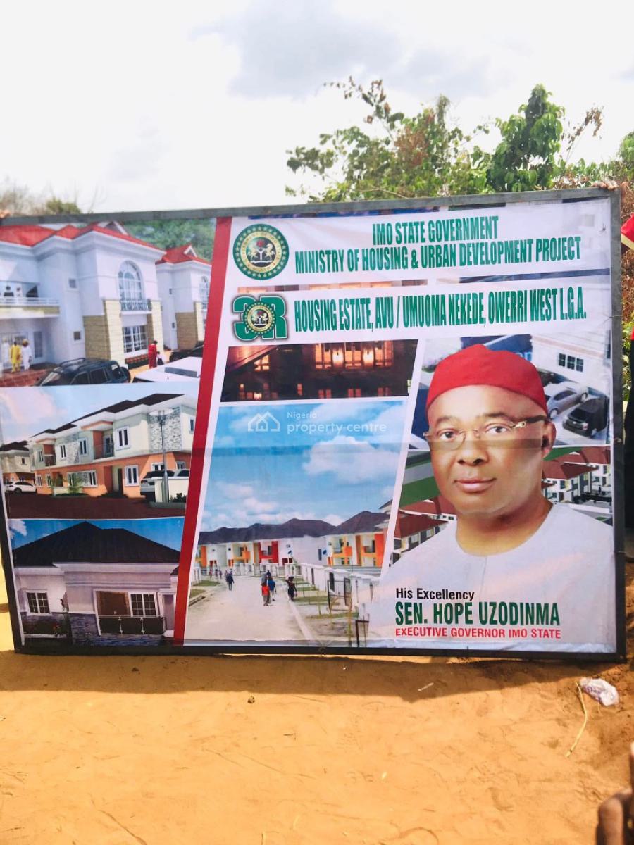 Secure Residential Plot in 3r Housing Estate Along Ph Road Avu, Avu/nekede Off Owerri Port Harcourt Road, Nekede, Owerri Municipal, Imo, Residential Land for Sale