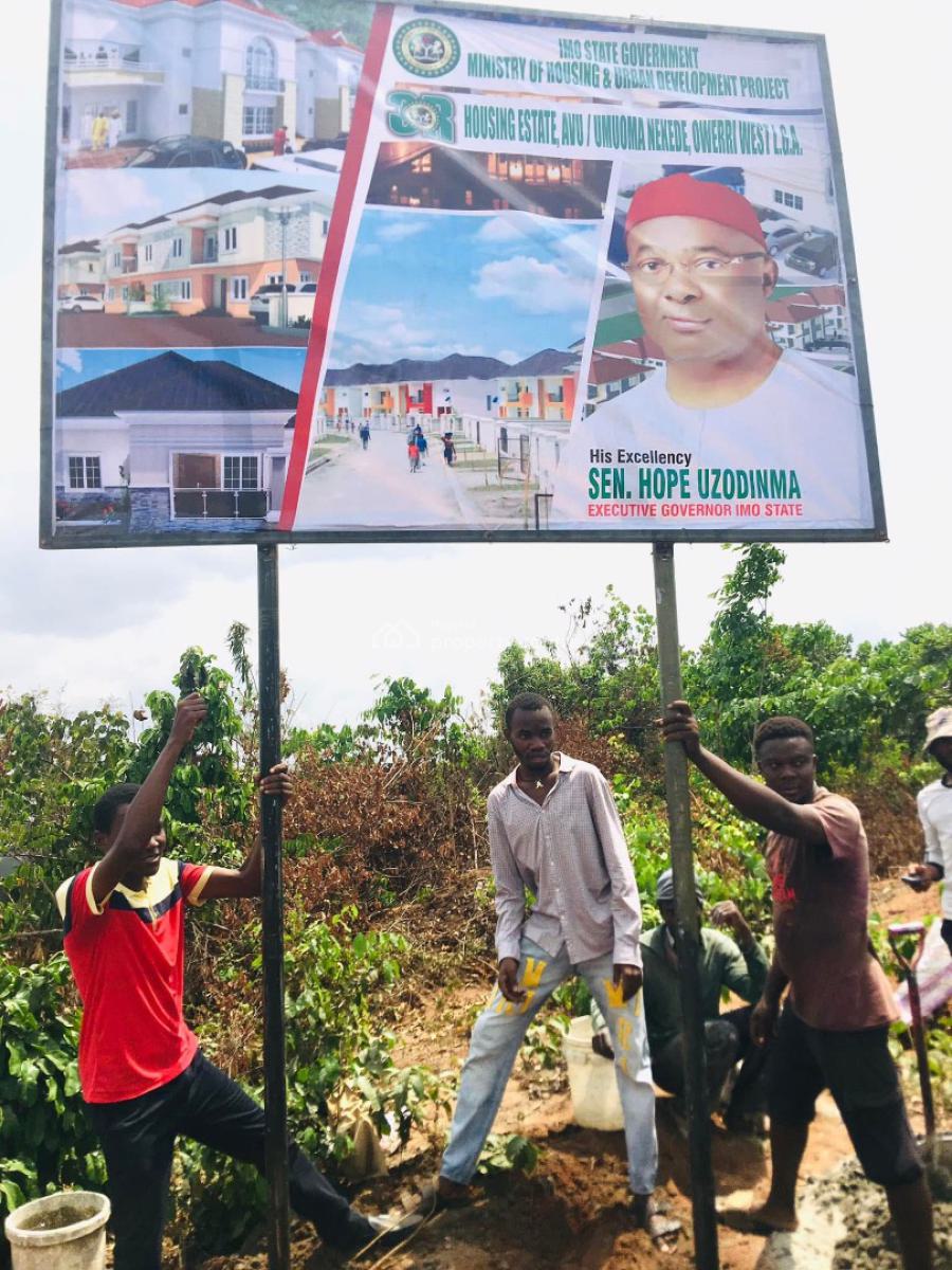 Secure Residential Plot in 3r Housing Estate Along Ph Road Avu, Avu/nekede Off Owerri Port Harcourt Road, Nekede, Owerri Municipal, Imo, Residential Land for Sale