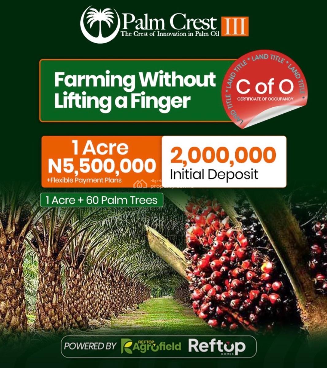 Own a Palm Oil Farm with a C of O Without Lifting a Finger, Palm Crest Phase 3, Olugbade Village, Along Iseyin-okeho Road, Iseyin,, Iseyin, Oyo, Commercial Land for Sale