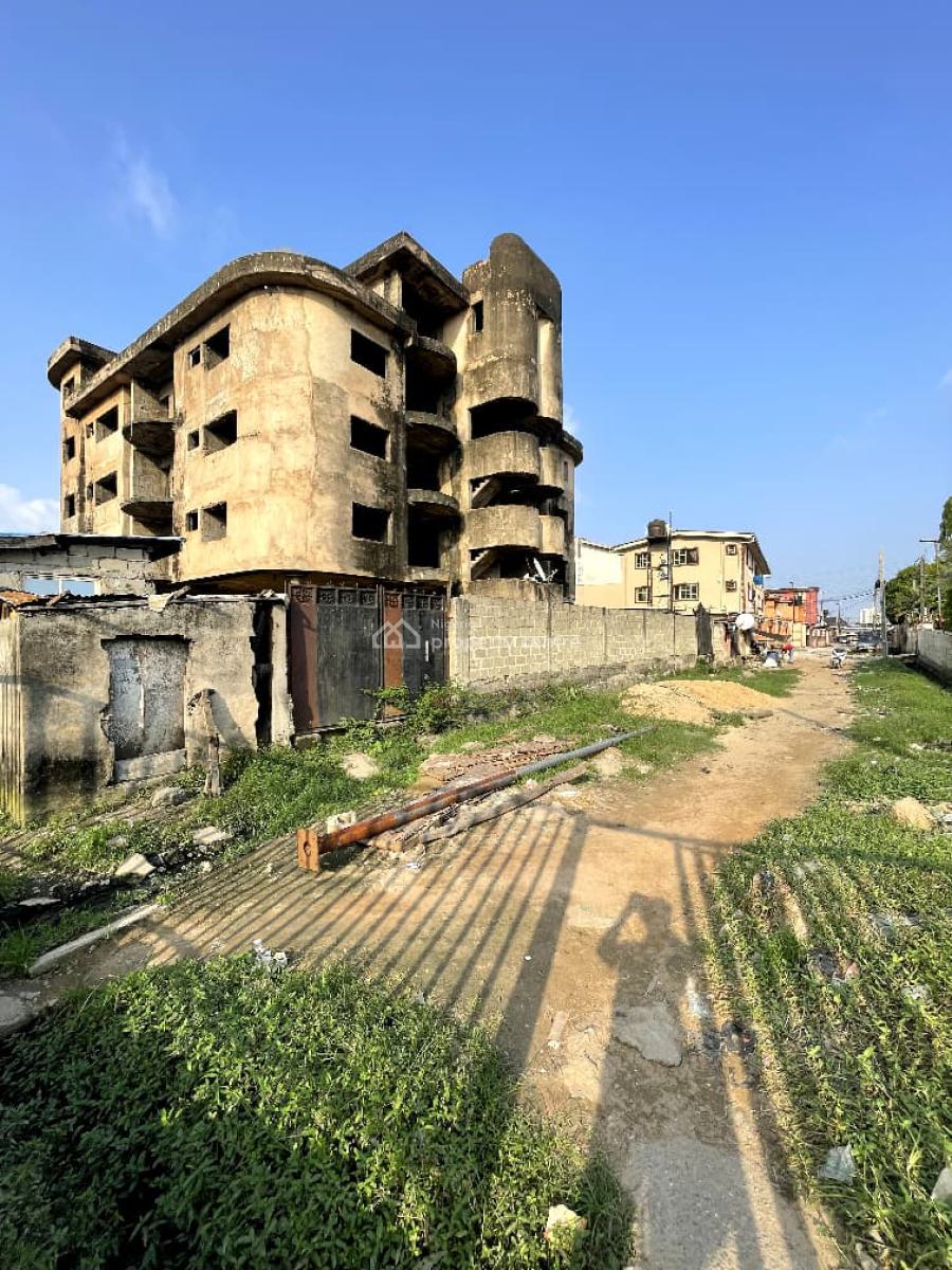 Uncompleted Well Built Solid 3 Story Building Property with Penthouse, Surulere, Lagos, Block of Flats for Sale