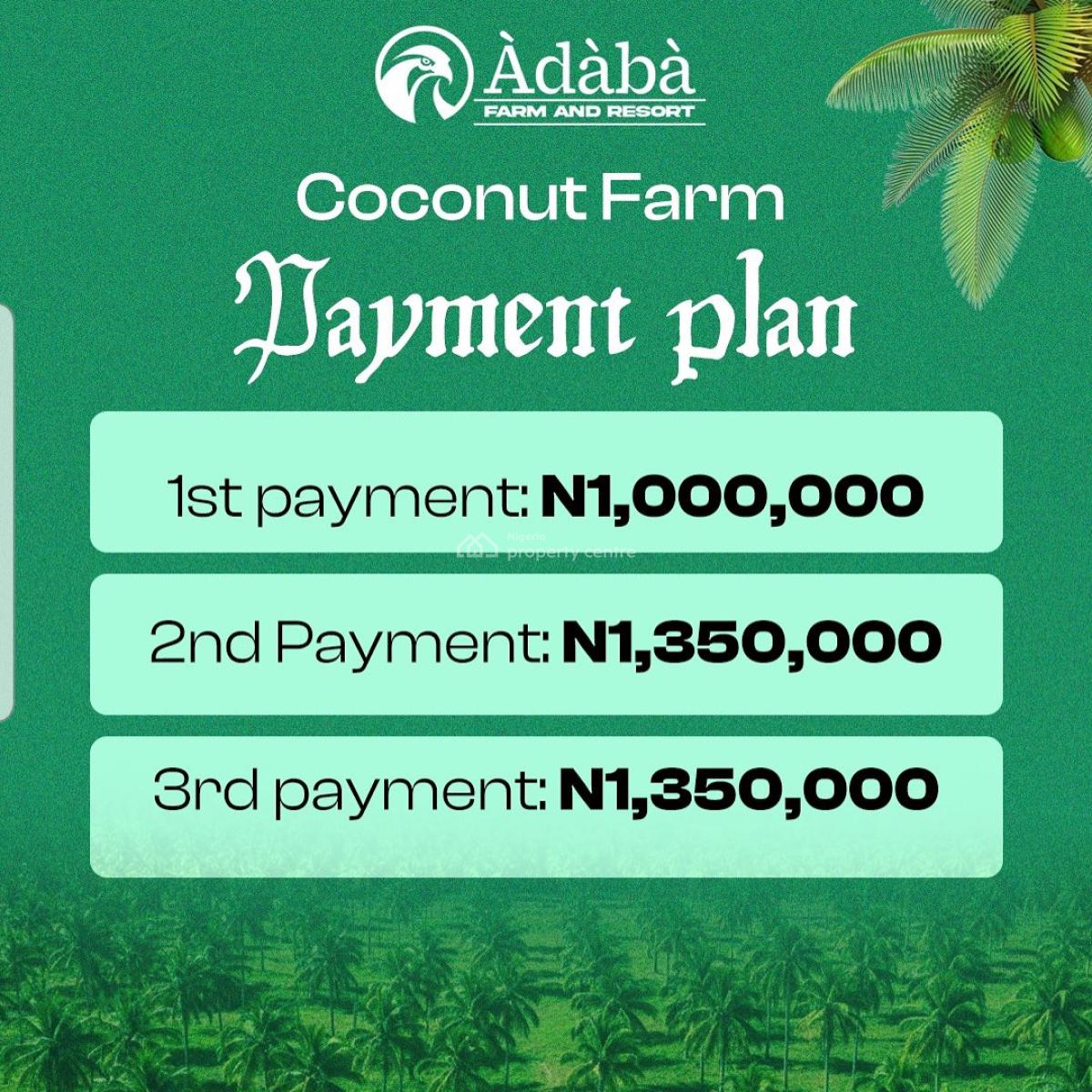 Coconut Farm Land. per Acre, Owode Ogum State, Ogijo, Ogun, Commercial Land for Sale