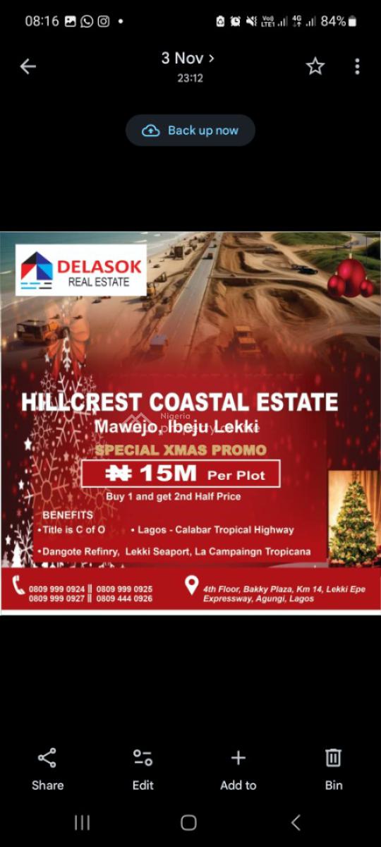 Promo! Land Available in Ibeju Lekki!!, Ibeju Lekki, Lagos, Land for Sale