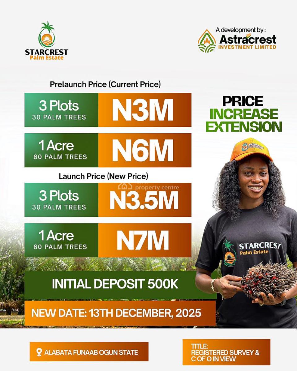 Starcrest Palm Estate, Alabata, Fuunab, Abeokuta South, Ogun, Commercial Land for Sale