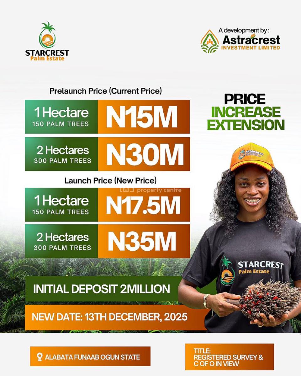 Starcrest Palm Estate, Alabata, Fuunab, Abeokuta South, Ogun, Commercial Land for Sale