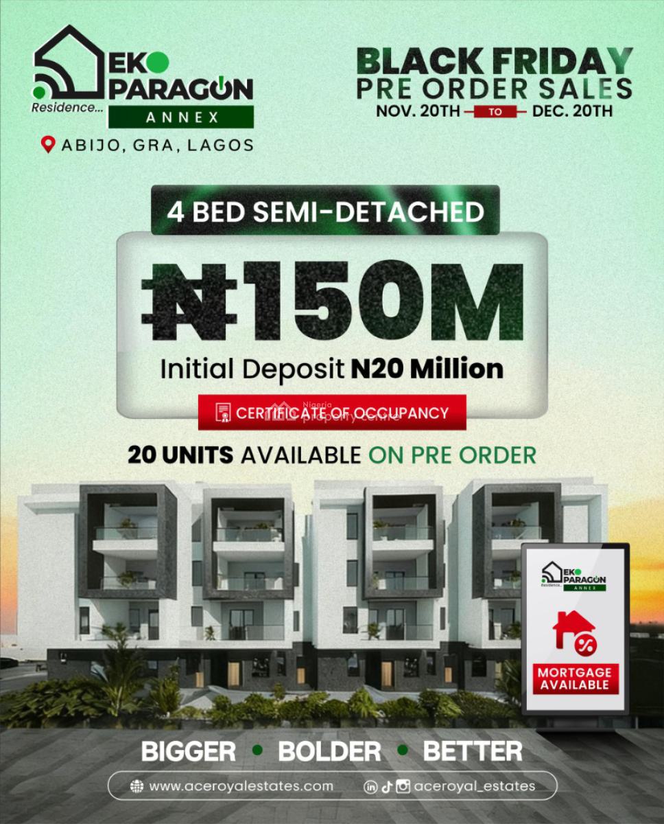 4 Bedrooms Semi Detached Duplex, Eko Paragon Annex, Abijo, Lekki, Lagos, Semi-detached Duplex for Sale