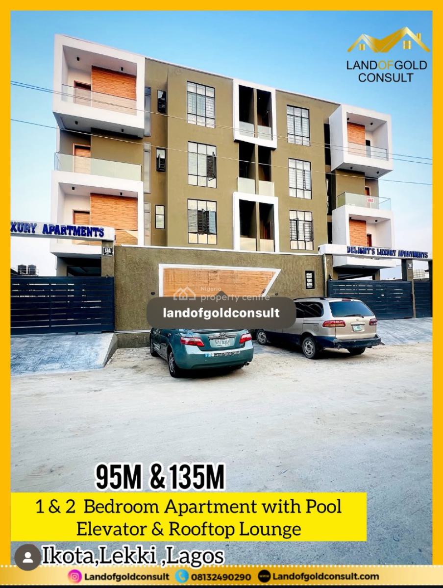 Fully Service Amd Spacious1 & 2  Bedroom Apartmen, Serviced&perfect Home for Airbnb with Reception, Pool, Elevator& Loung, Ikota, Lekki, Lagos, Block of Flats for Sale