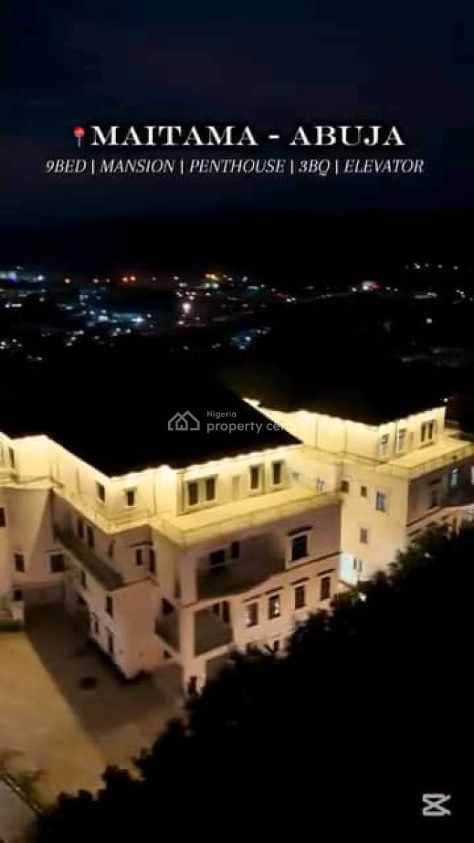 Newly Developed 9 Bedroom Exquisite Mansion with a Penthouse Elevator, Maitama District, Abuja, House for Sale