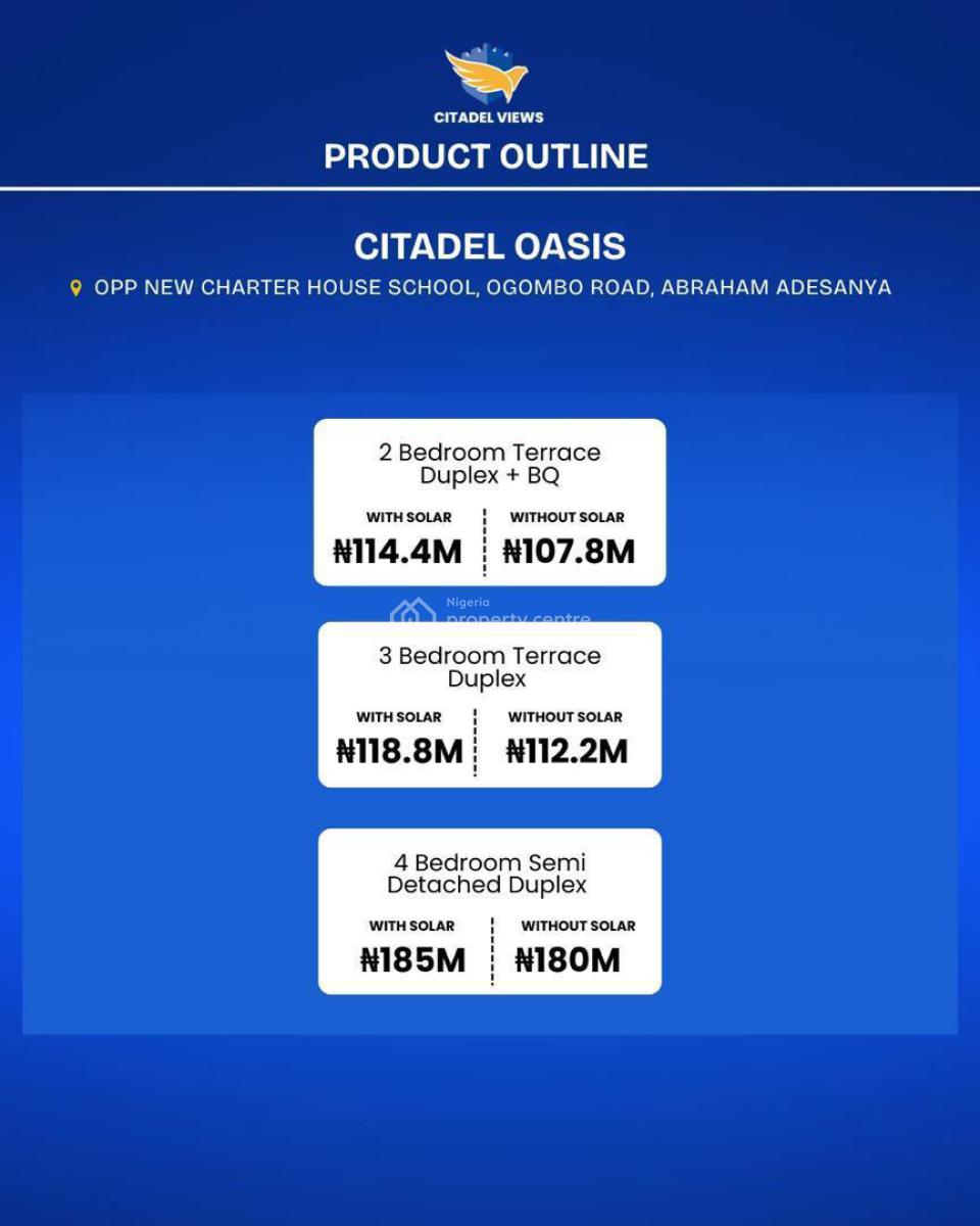 House with Governors Consent at Citadel Oasis Estate, Abraham Adesanya Roundabout, Ogombo, Ajah, Lagos, Terraced Duplex for Sale