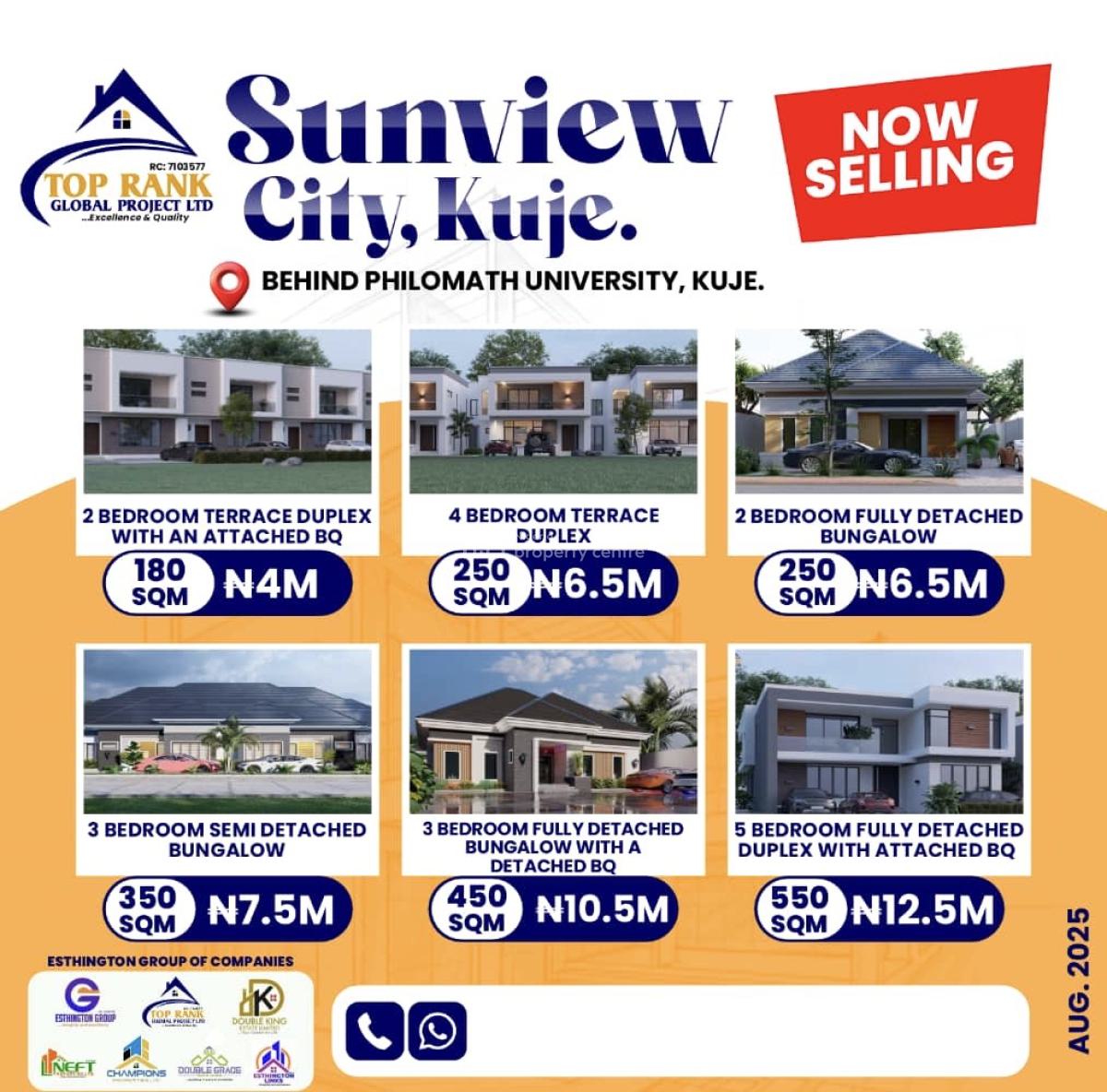 2 Bedroom Terrace Duplex with a Bq, Behind Philomat University, Kuje, Abuja, Residential Land for Sale