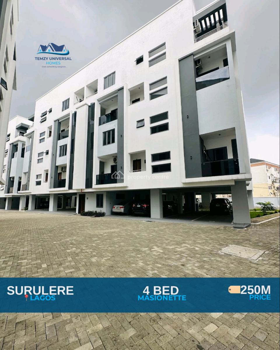 Fantastic Built 4 Bedroom Maisonette   Price: 250m  Title: Certifi, Surulere, Lagos, House for Sale