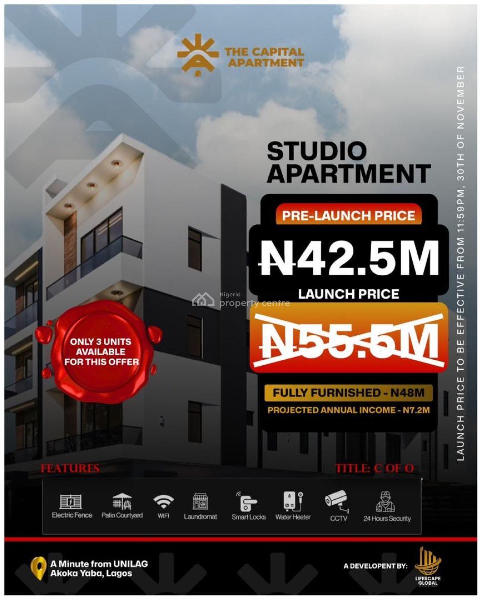 Imagine Securing a Spot in The Capital Apartment, Perfect for Shortlet & Airbnb Investment, a Minute Drive From Unilag, Akoka, Yaba, Lagos, Self Contain (single Rooms) for Sale