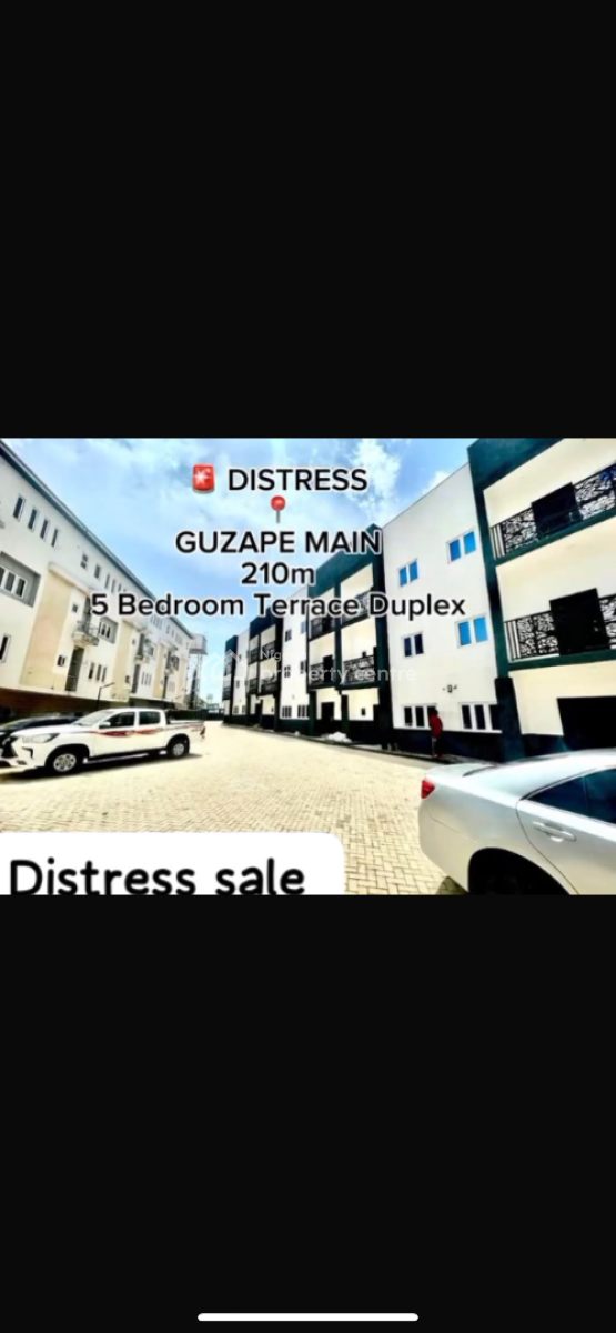 Distress 5 Bedroom Terrace Duplex, Main, Guzape District, Abuja, Terraced Duplex for Sale