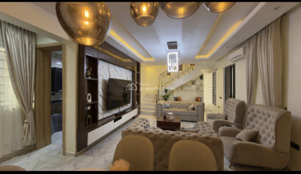 Smart Luxury Fully Furnished 4 Bedroom Terrace Duplex., in a Very Conducive Secured Estate at Ogombo Abraham Adesanya Axis Aja, Ajah, Lagos, Terraced Duplex for Rent