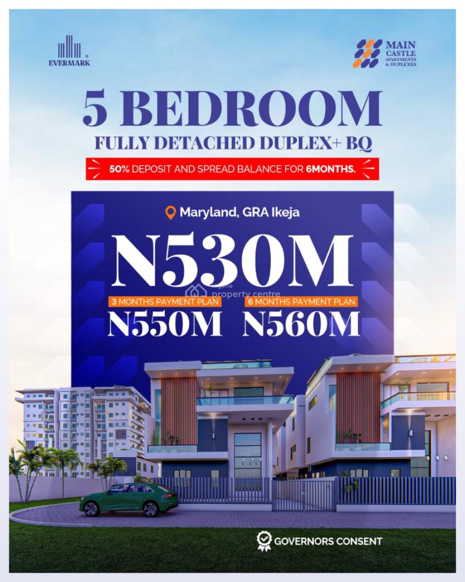 Smart and Automated 5 Bedroom Detached Duplex with Cinema, Smartly Built Home with Cinema and Bq in a Serene Neighborhood, Maryland, Lagos, Detached Duplex for Sale