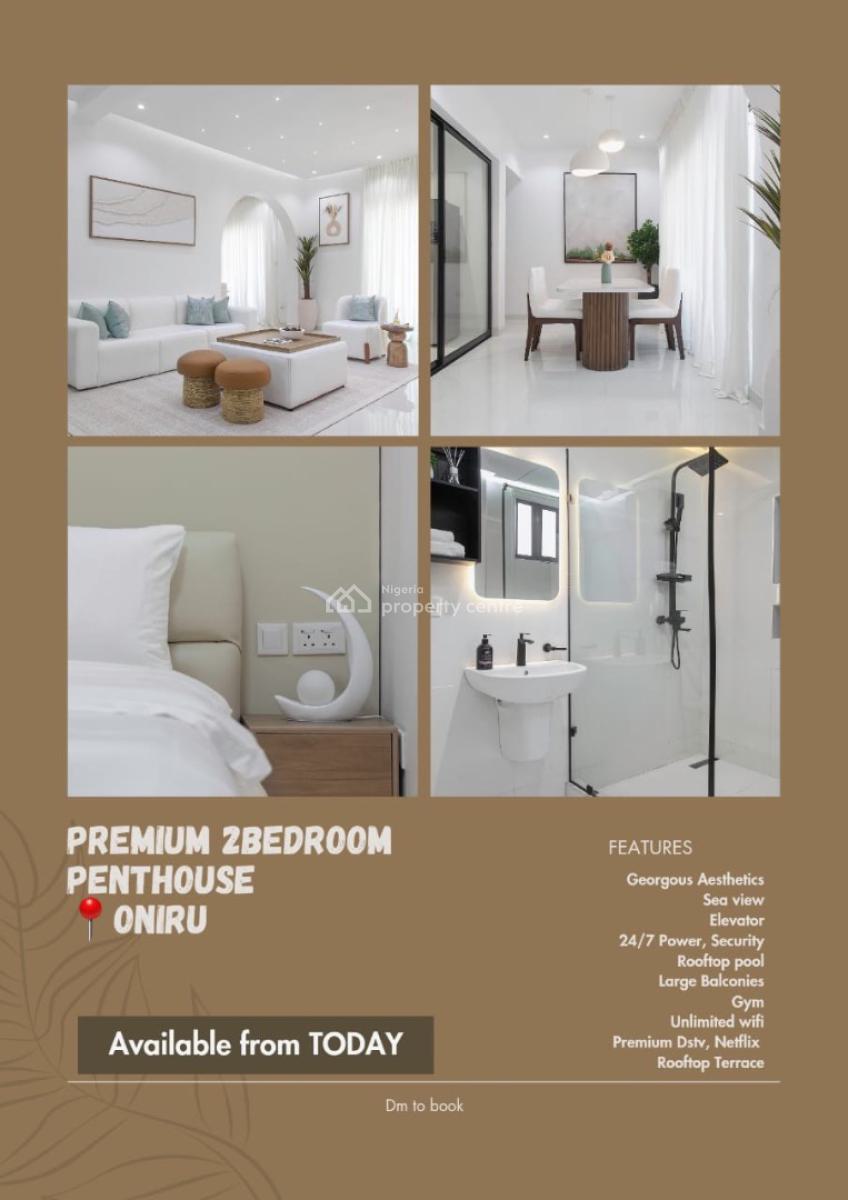 Luxury 2 Bedrooms Penthouse Sea View, Oniru, Victoria Island (vi), Lagos, House Short Let