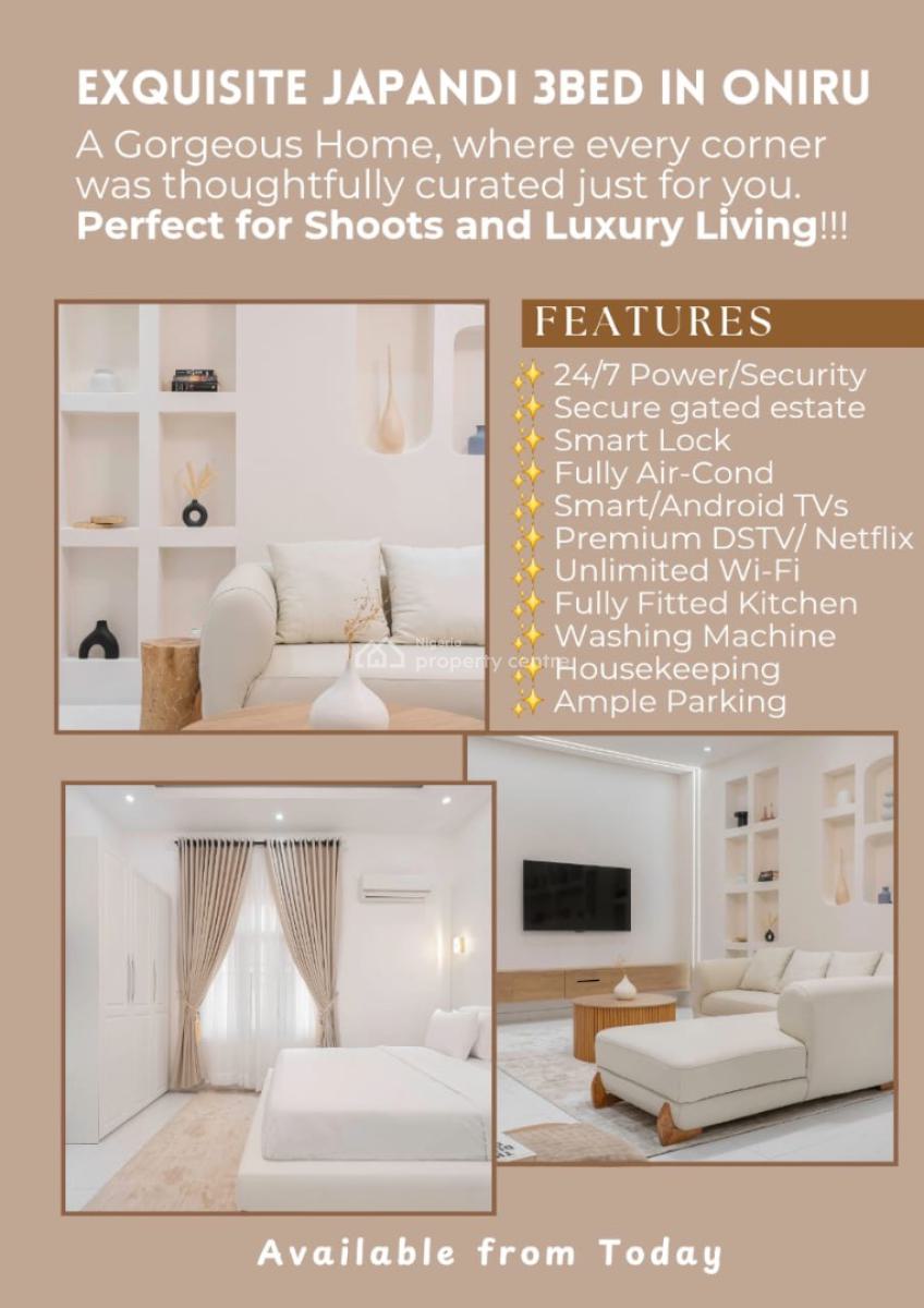 Luxury 3 Bedroom Apartment, Oniru, Victoria Island (vi), Lagos, Flat / Apartment Short Let
