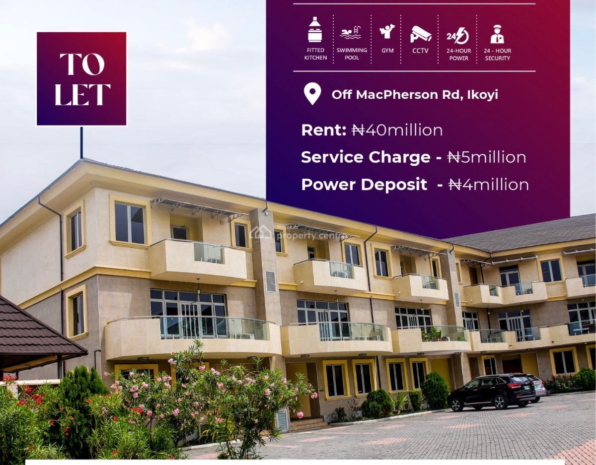 Spacious 3 Bedroom Terrace +bq, Ikoyi, Lagos, Terraced Duplex for Rent