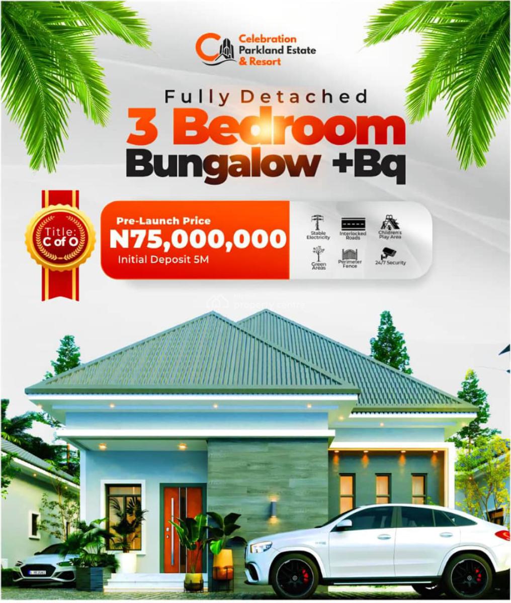 Own a Stunning 3-bedroom Bungalow with Bq, Celebration Parkland Estate, Idera, Ibeju Lekki, Lagos, Detached Bungalow for Sale