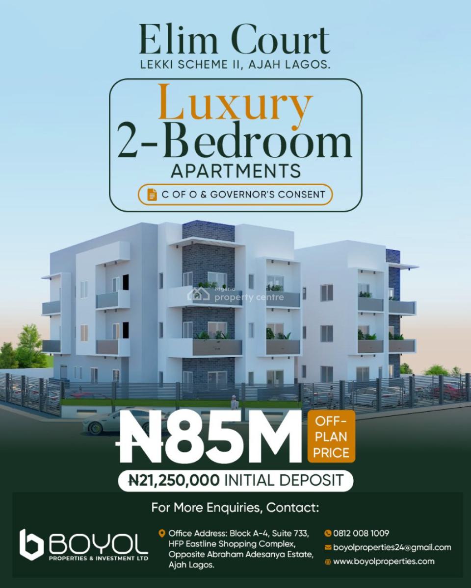 2 Bedroom Luxurious Apartment, Off Ogombo Road Ajah, Lekki Phase 2, Lekki, Lagos, Flat / Apartment for Sale