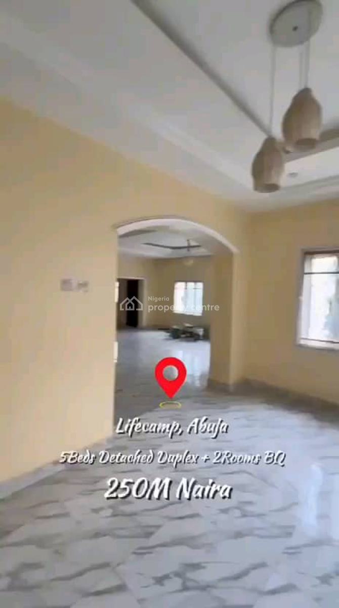 Massive 5bedroom Fully Detached Duplex with 2 Rooms Bq, Life Camp, Abuja, Detached Duplex for Sale