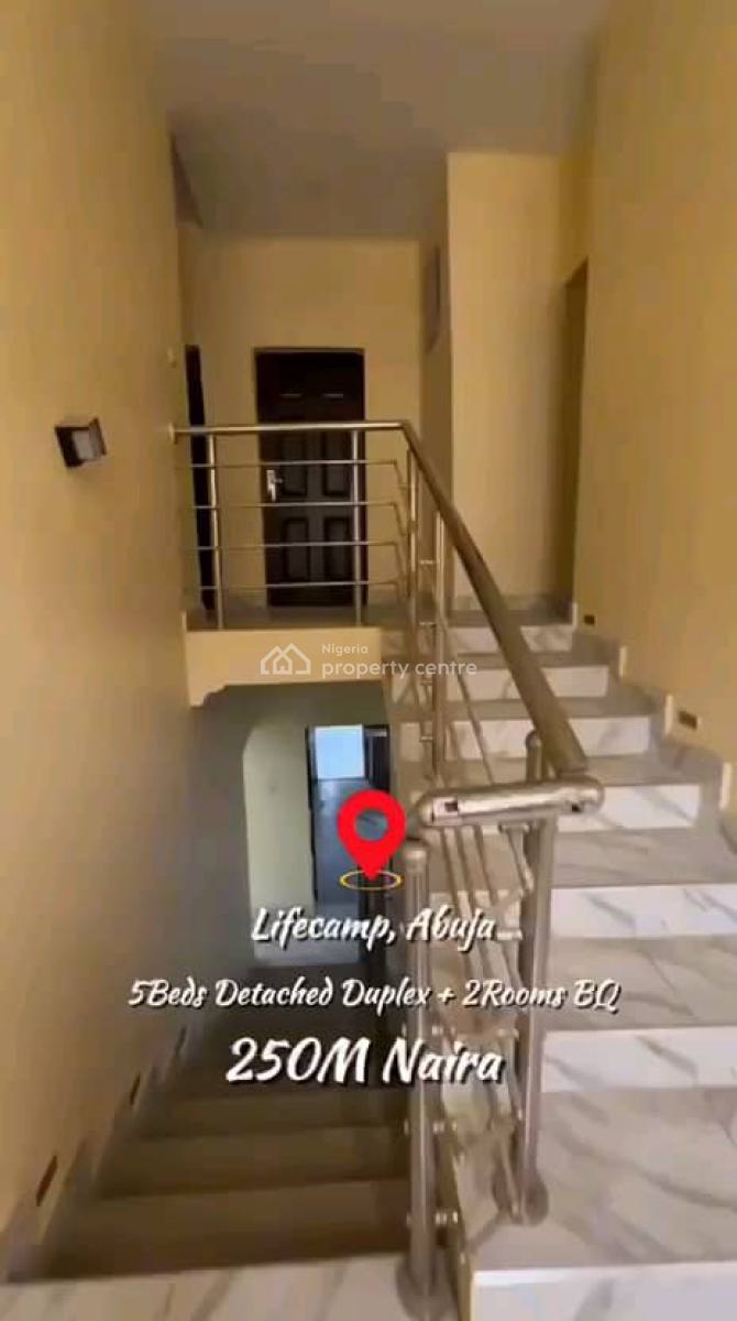 Massive 5bedroom Fully Detached Duplex with 2 Rooms Bq, Life Camp, Abuja, Detached Duplex for Sale