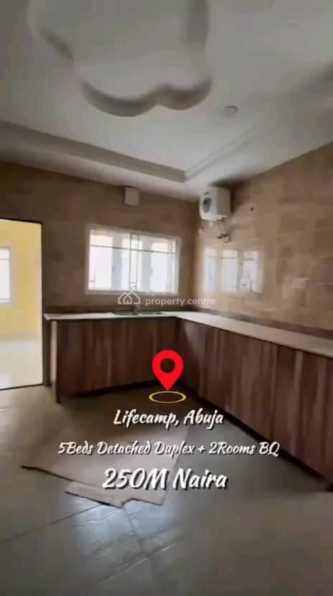 Massive 5bedroom Fully Detached Duplex with 2 Rooms Bq, Life Camp, Abuja, Detached Duplex for Sale