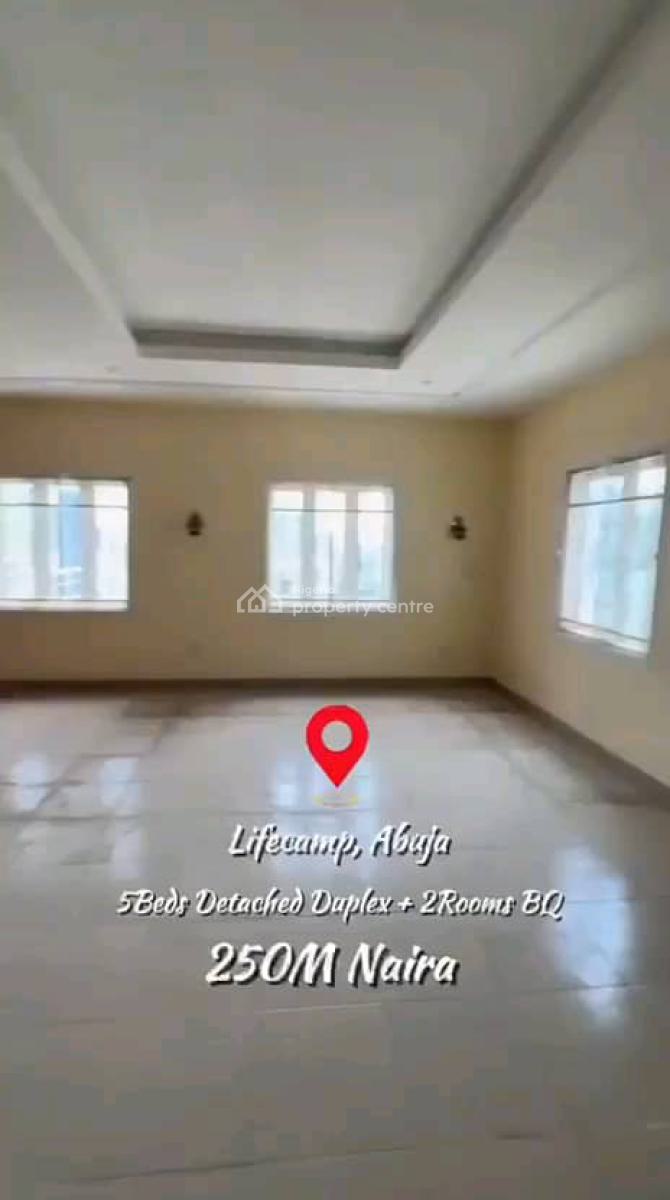 Massive 5bedroom Fully Detached Duplex with 2 Rooms Bq, Life Camp, Abuja, Detached Duplex for Sale