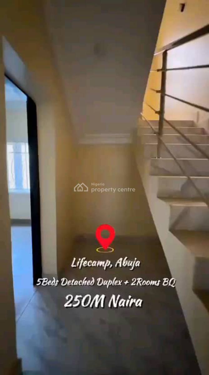 Massive 5bedroom Fully Detached Duplex with 2 Rooms Bq, Life Camp, Abuja, Detached Duplex for Sale