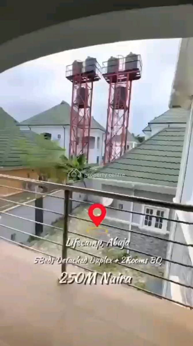 Massive 5bedroom Fully Detached Duplex with 2 Rooms Bq, Life Camp, Abuja, Detached Duplex for Sale