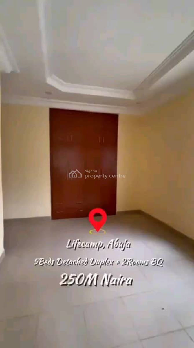 Massive 5bedroom Fully Detached Duplex with 2 Rooms Bq, Life Camp, Abuja, Detached Duplex for Sale